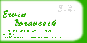 ervin moravcsik business card